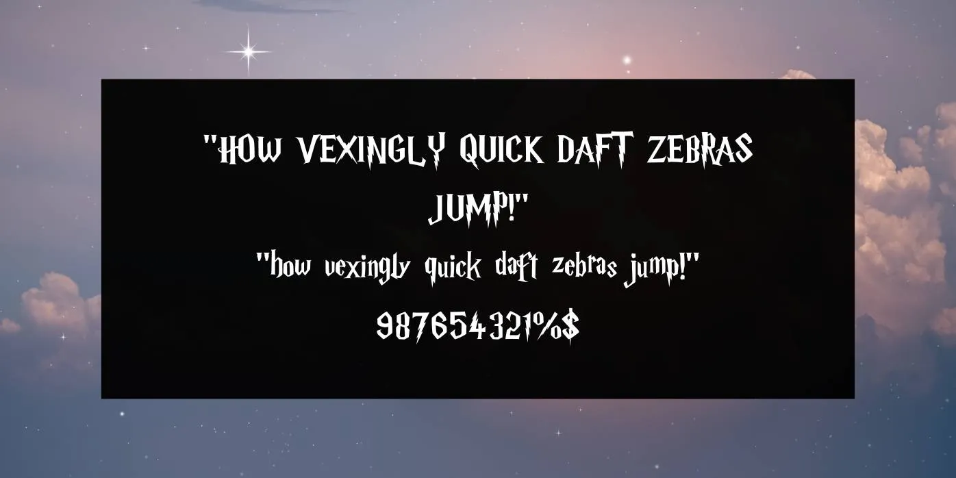 Harry Potter Font Preview